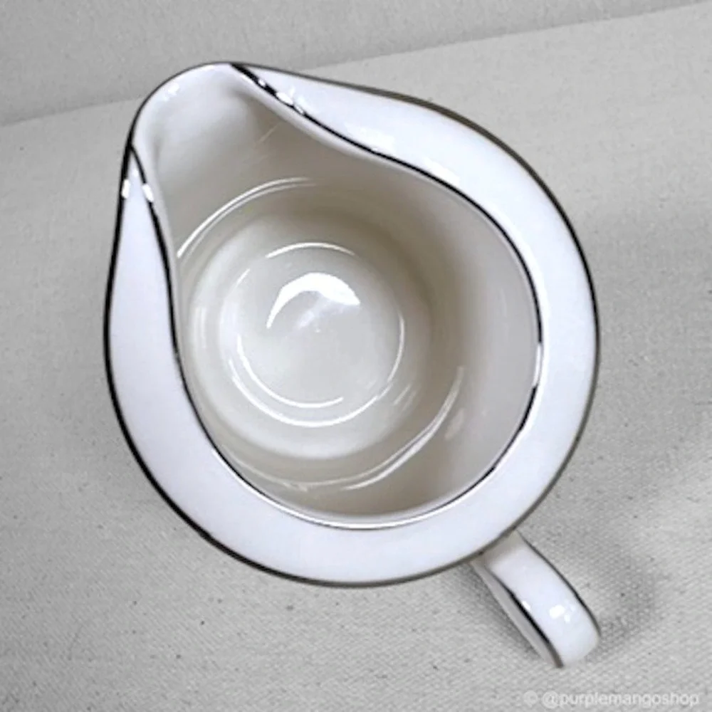 VINTAGE 1970s NORITAKE Sorrento 7565 Creamer Ivory China Platinum Trim‎ | Japan